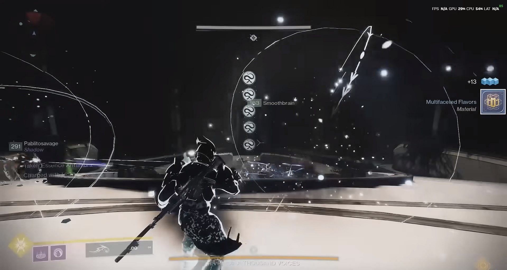 What an Orb carrier will see in Destiny 2 Riven fight (Image via FalloutPlays)