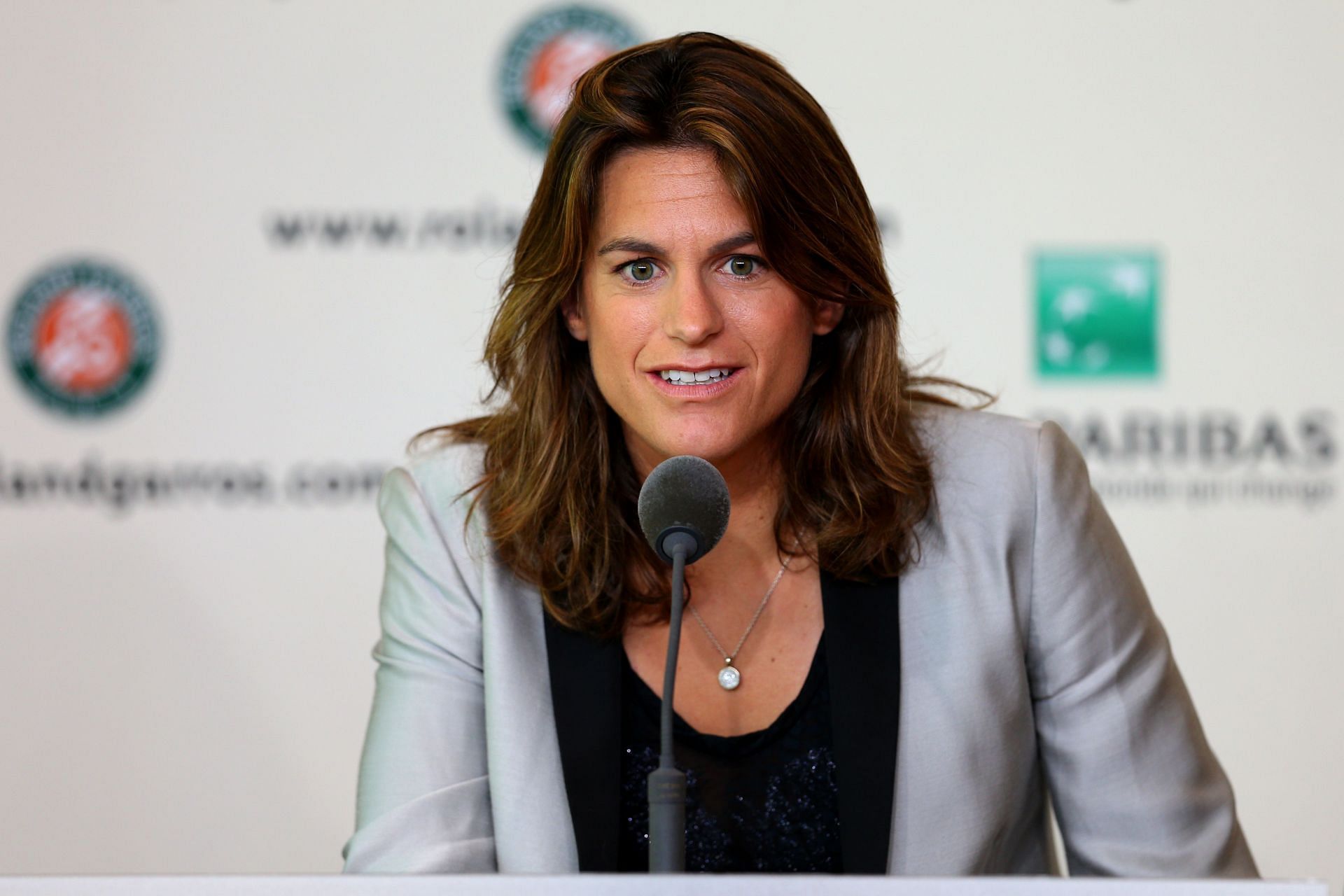 Amelie Mauresmo during a press conference; PHOTO: GETTY