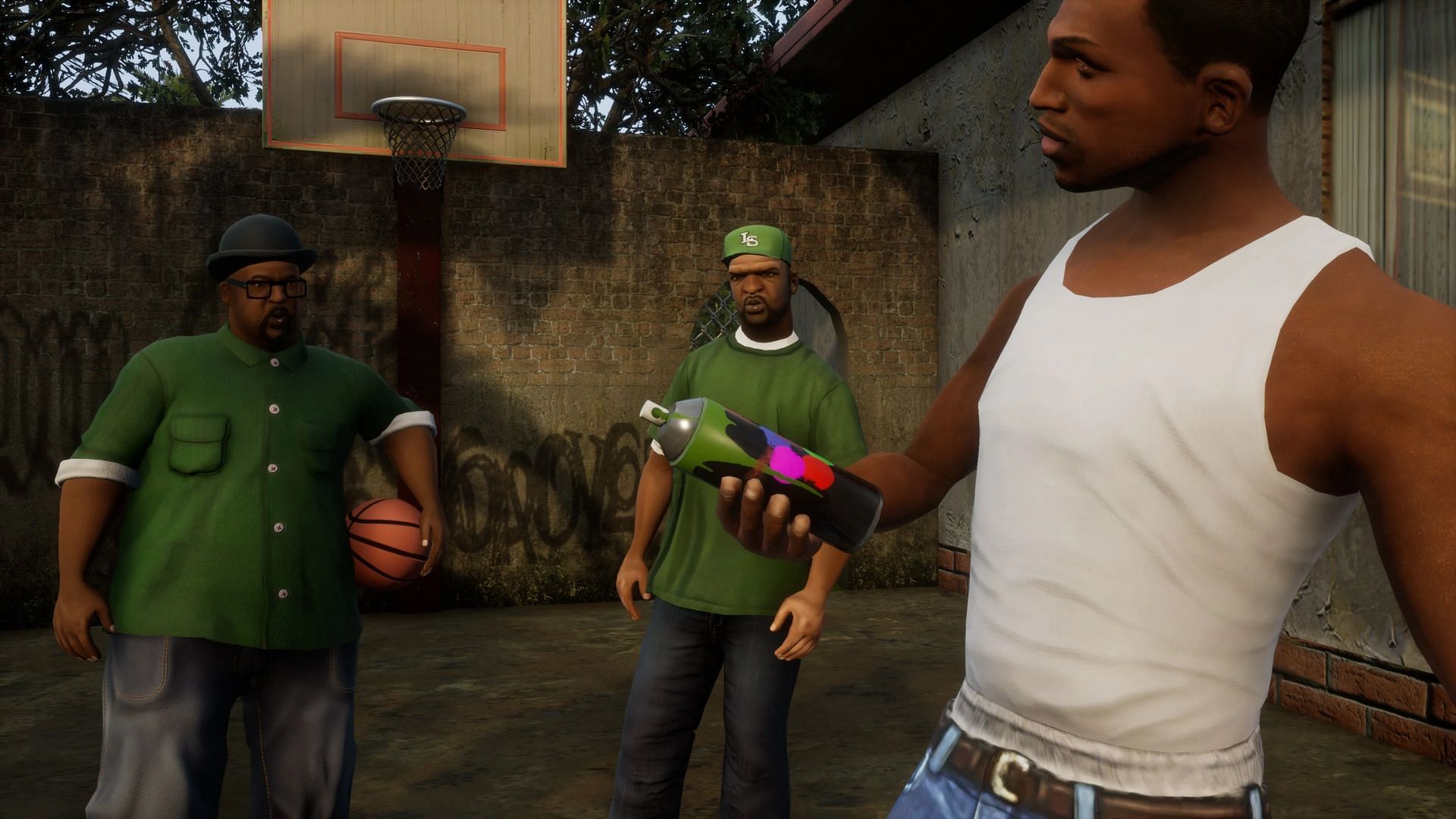 Basketball was an unfinished feature in San Andreas. (Image via Rockstar Games)