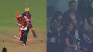 [Watch] Shah Rukh Khan's son AbRam overjoyed after Sunil Narine cleans up Sanvir Singh for golden duck in KKR vs SRH Qualifier 1