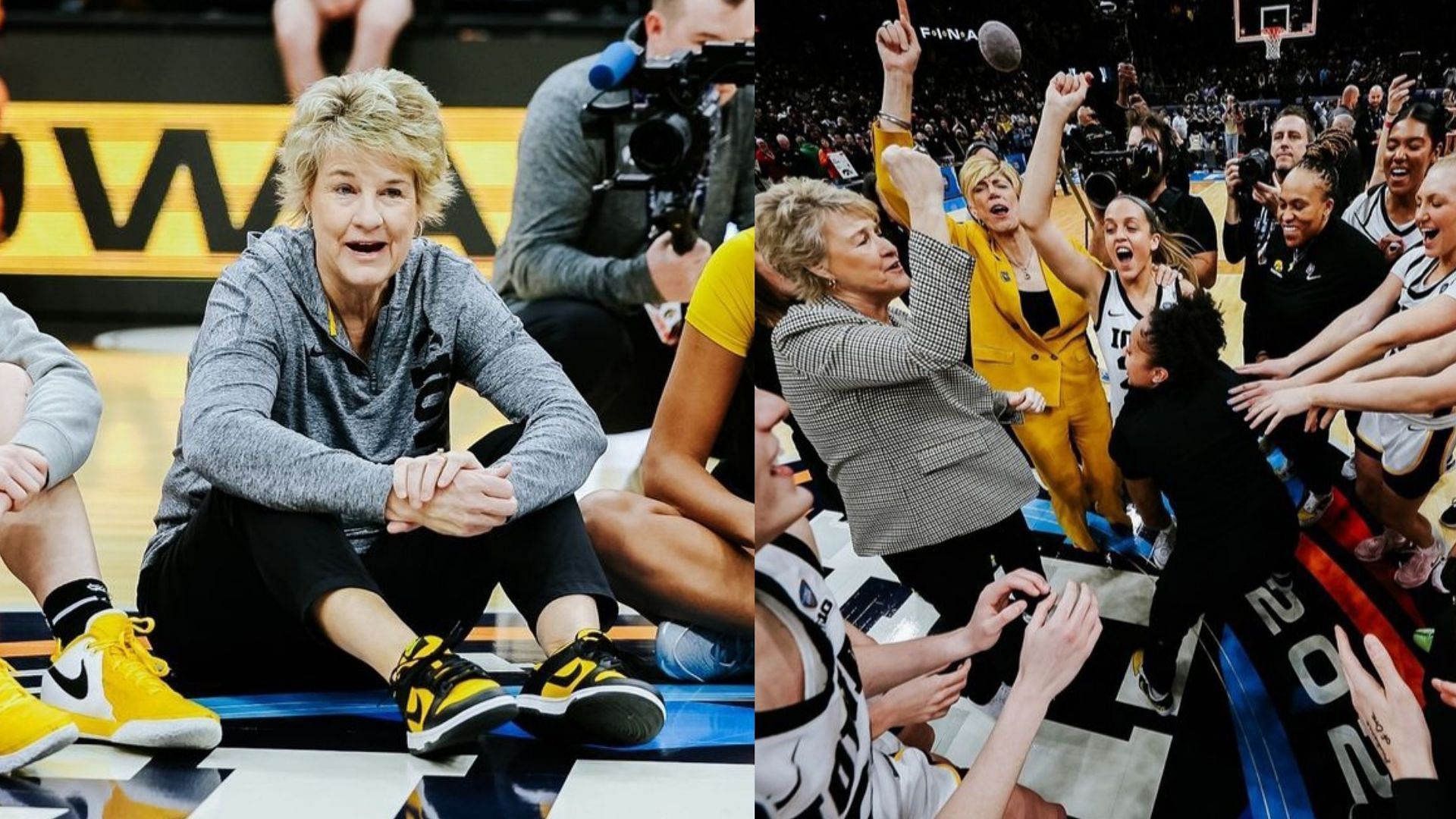 Ex-Iowa coach Lisa Bluder and the Hawkeyes team