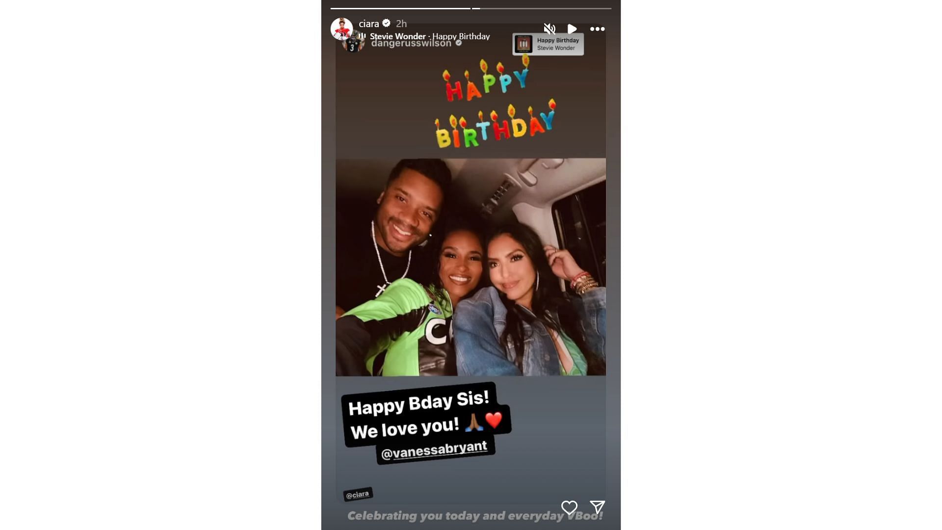Russell Wilson and wife Ciara wish Vanessa Bryant for her birthday (From: @ciara IG)