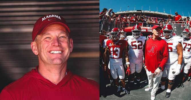 WATCH: Alabama HC Kalen DeBoer tosses out the first pitch in style for Crimson Tide Baseball