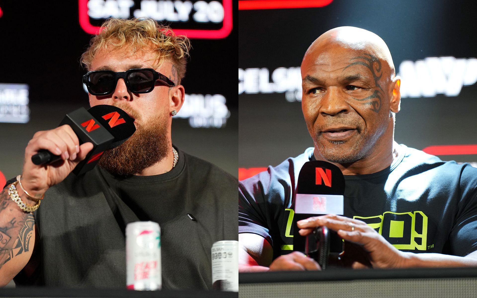 Jake Paul (left) will be moving up to heavyweight to fight Mike Tyson (right) [Images courtesy: Getty Images]