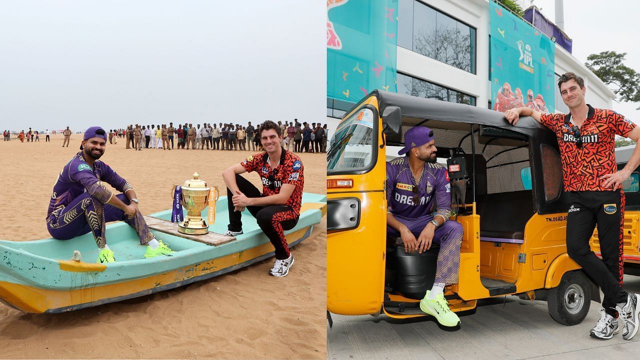 पैट कमिंस और श्रेयस अय्यर आईपीएल 2024 की ट्रॉफी के साथ (Photo: IPL X)