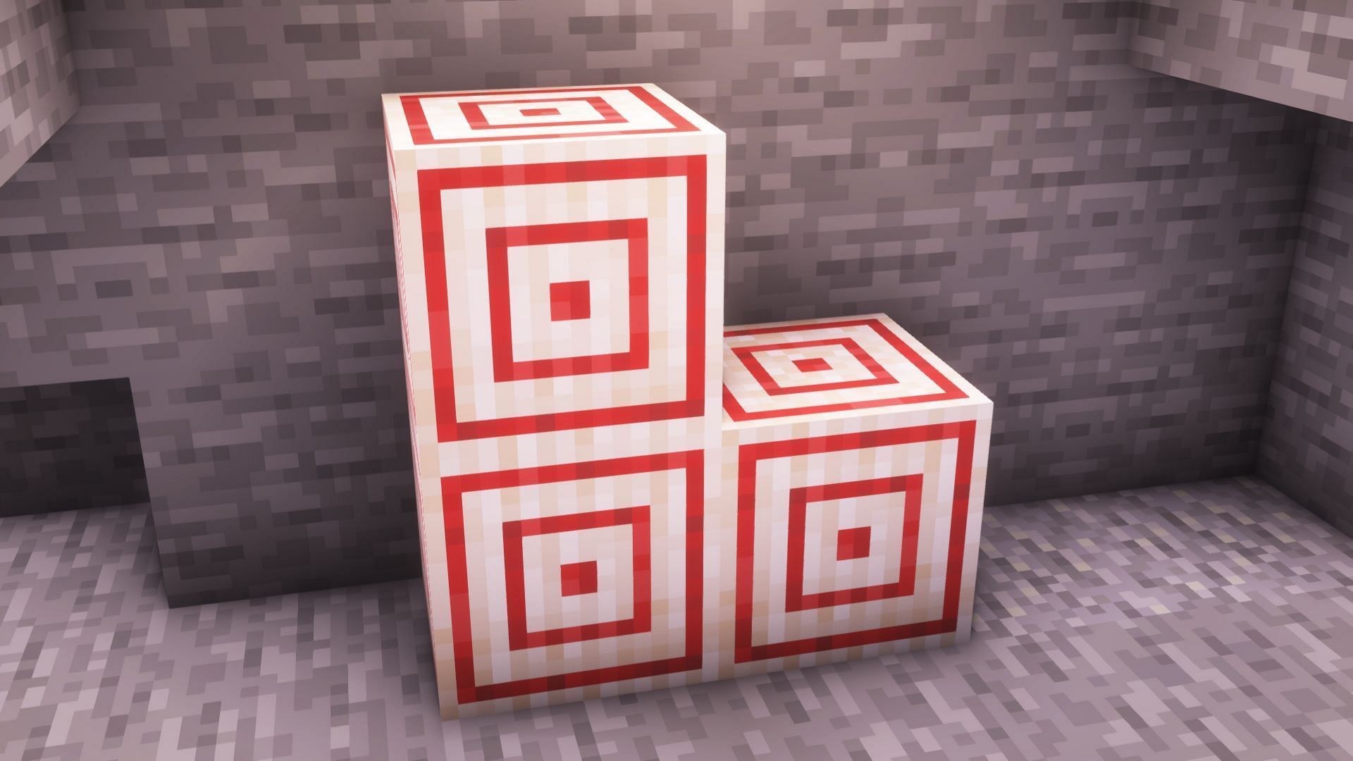 Target can be hit with certain projectiles for it to send a redstone signal (Image via Mojang Studios)