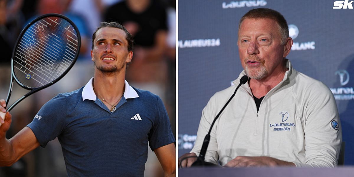 Alexander Zverev (L), and Boris Becker (R)