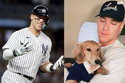 PHOTO: Devoted dog dad Aaron Judge's off day includes cuddling with furry companion Gus