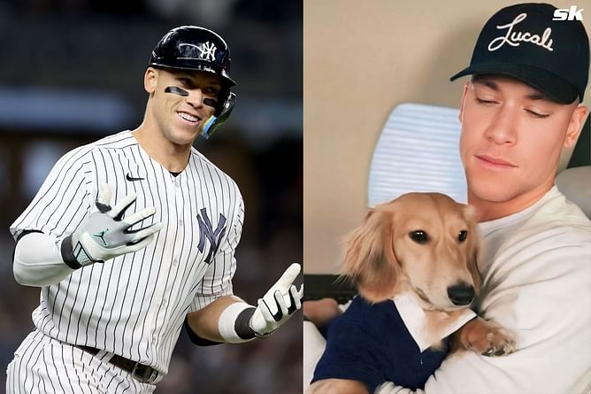 PHOTO: Devoted dog dad Aaron Judge's off day includes cuddling with furry companion Gus