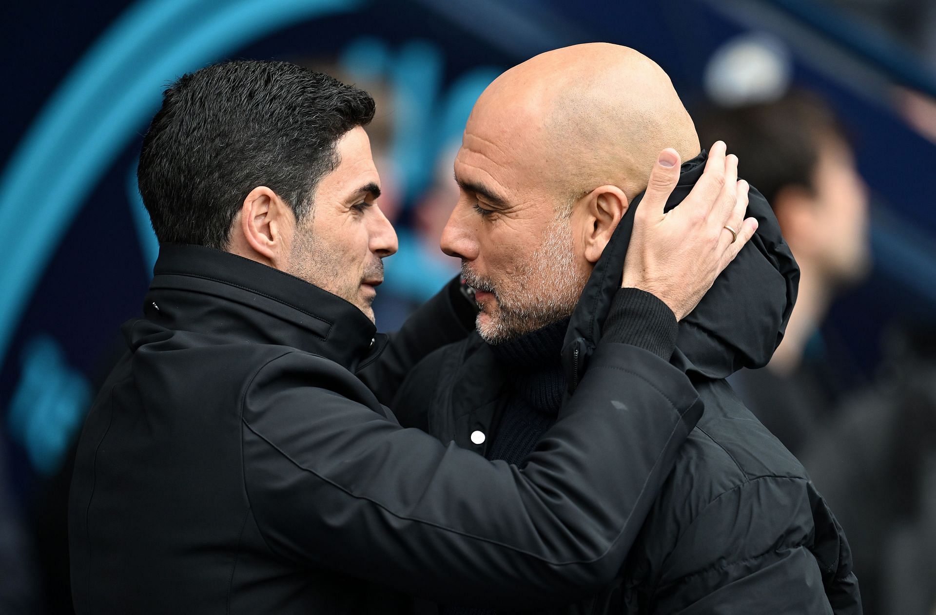 Pep Guardiola and Mikel Arteta (Photo by Michael Regan/Getty Images)