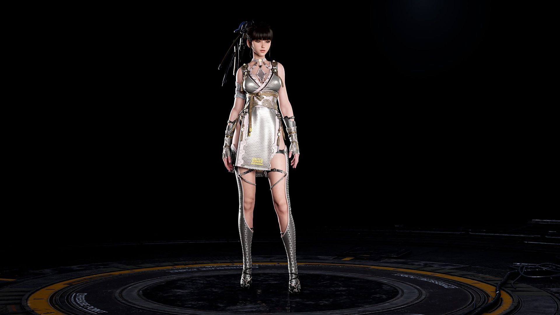 Eve&#039;s character wearing the White Kunoichi suit in Stellar Blade (Image via Sony Interactive Entertainment)