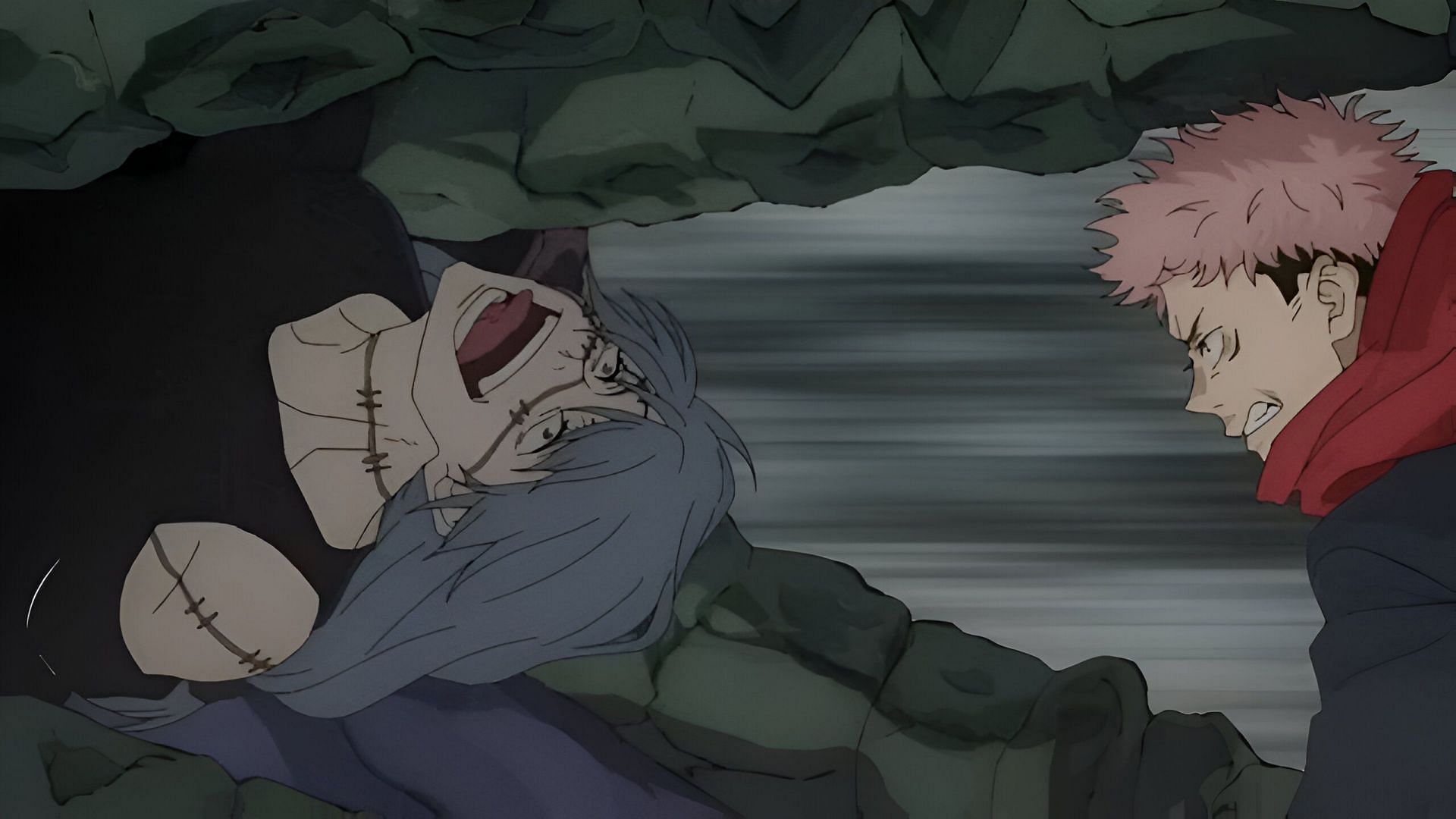 Mahito (left) and Itadori (right) as seen in the anime (Image via MAPPA)