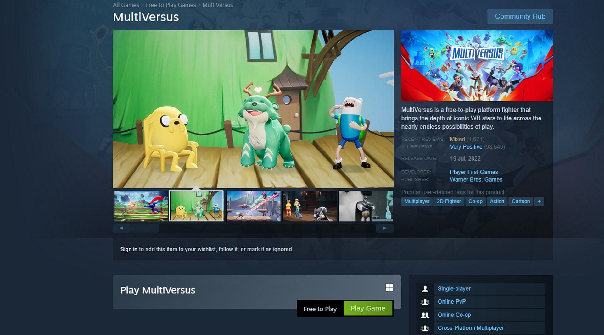 The new crossover fighting game is free to play and available on multiple platforms. (Image via Steam)
