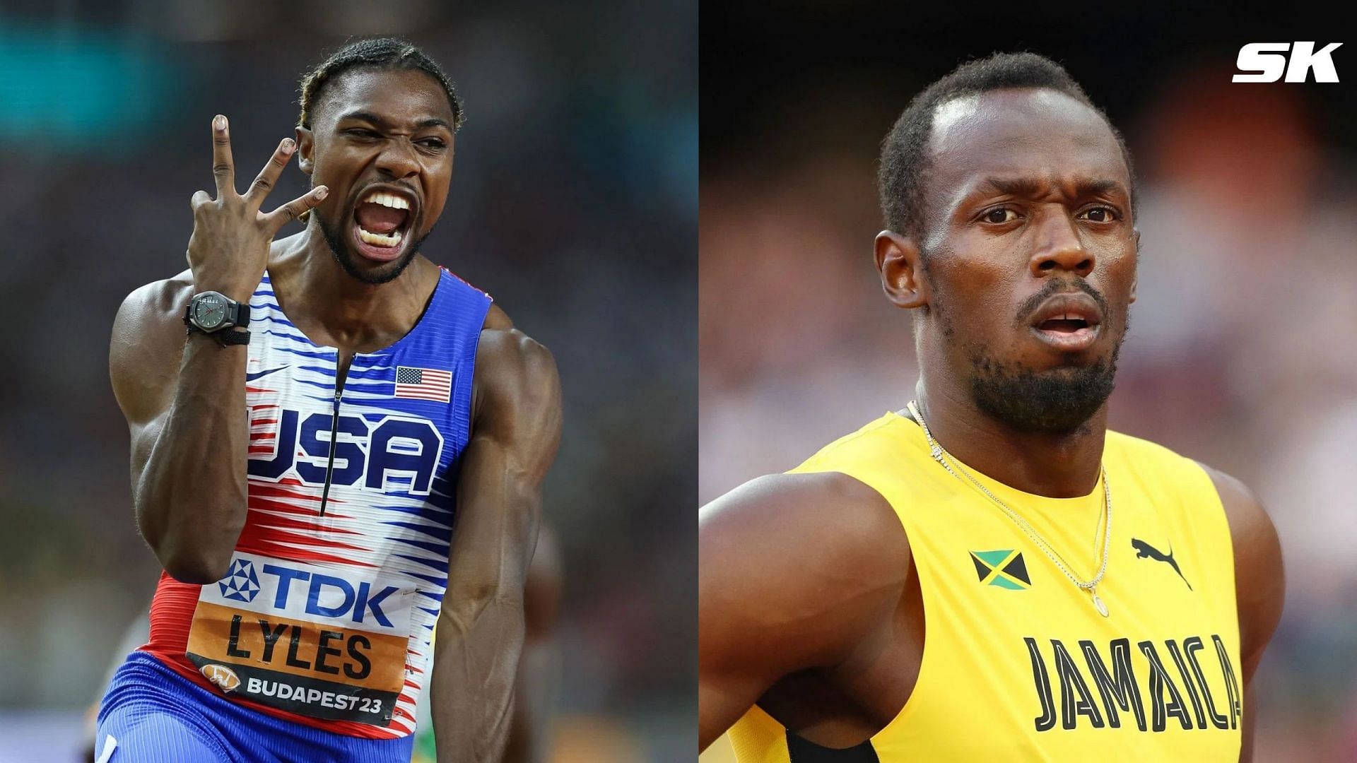 Noah Lyles and Usain Bolt