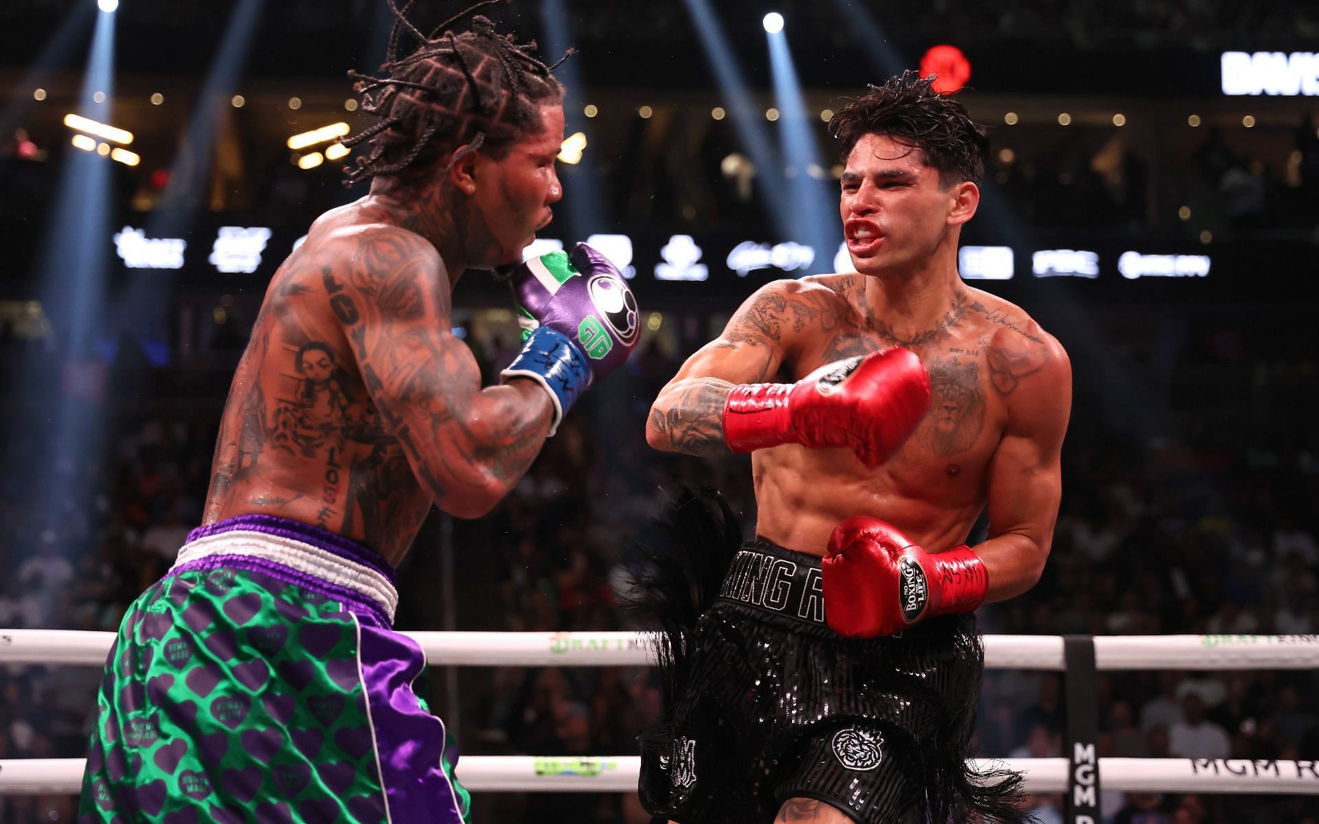 Gervonta Davis (left) holds the distinction of being the first, and thus far only, fighter to defeat Ryan Garcia (right) in the sport of professional boxing [Image courtesy: Getty Images]