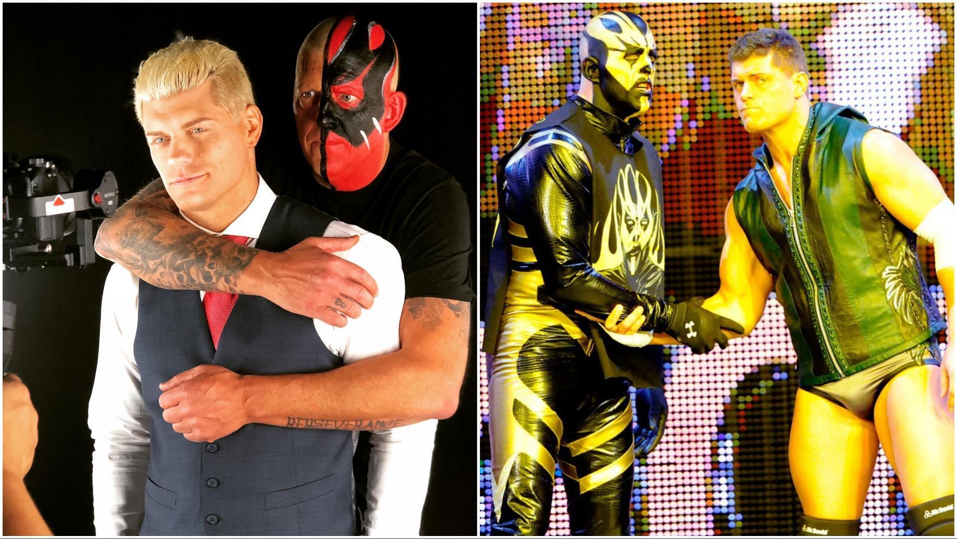 Cody Rhodes and Dustin Rhodes together in WWE and AEW