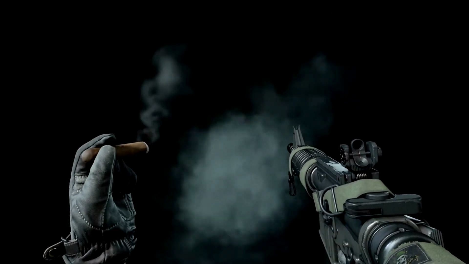 An Operator smoking a Cigar in Black Ops 6.