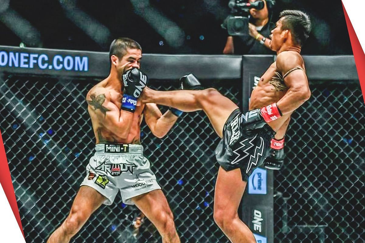 Superlek landing a big kick against Danial Williams [Photo via: ONE Championship]