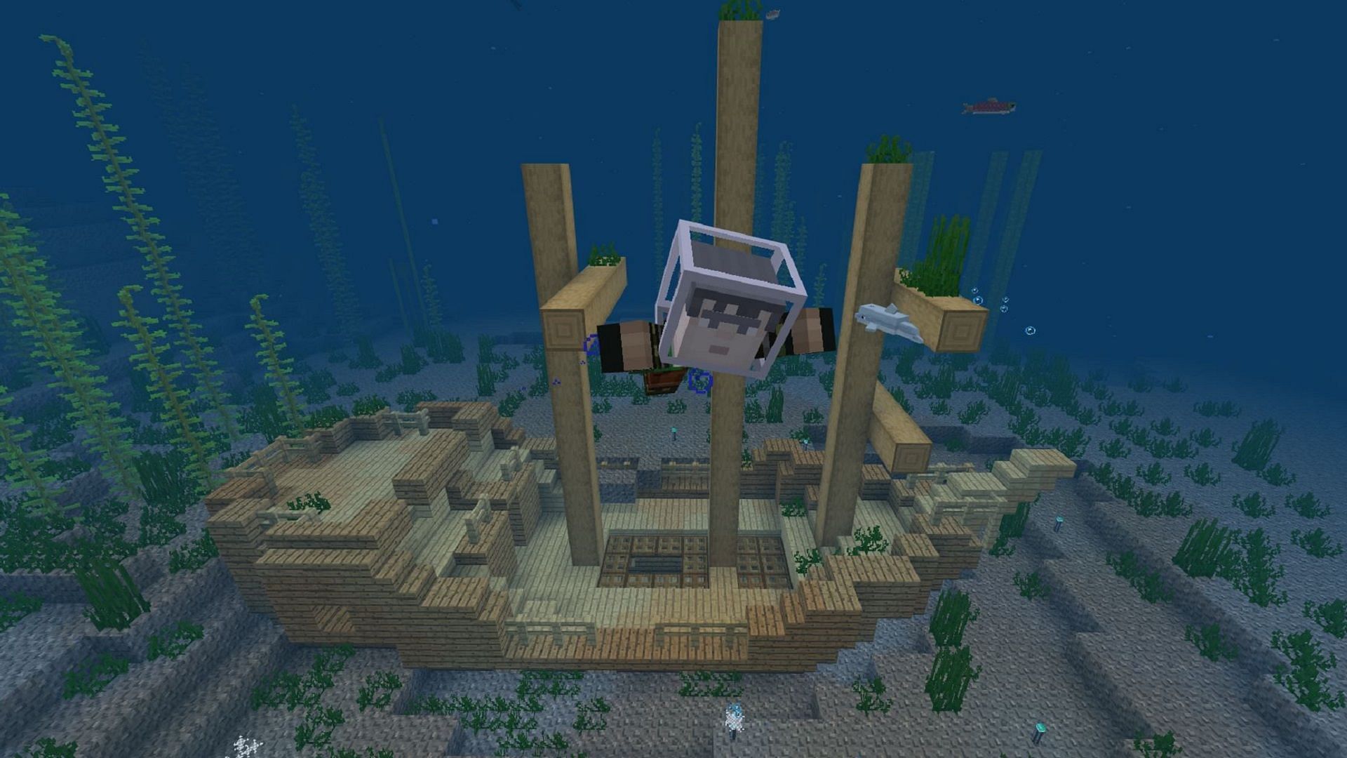 Who used the myriad wrecked ships across the Minecraft world (Image via Mojang)