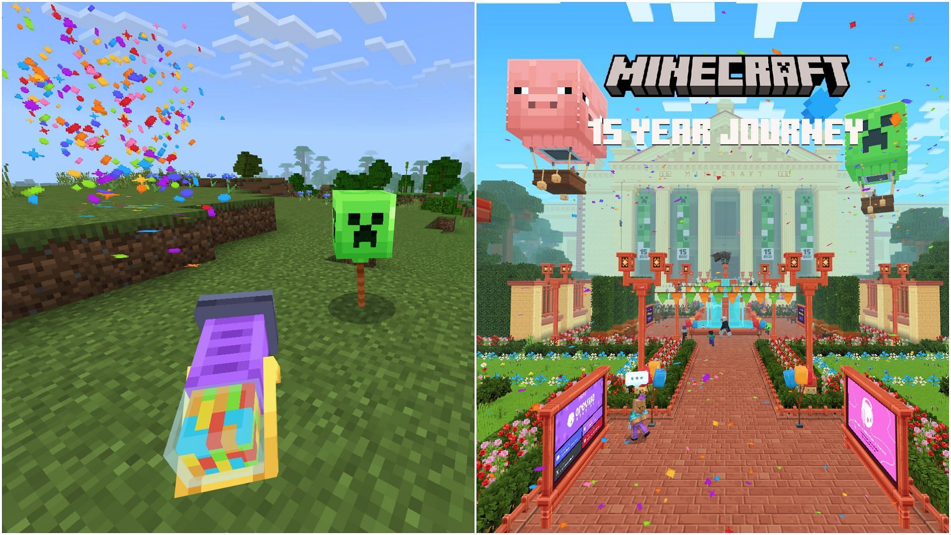 Bedrock Edition has special map and add-ons to celebrate the 15th anniversary (Image via Mojang Studios)