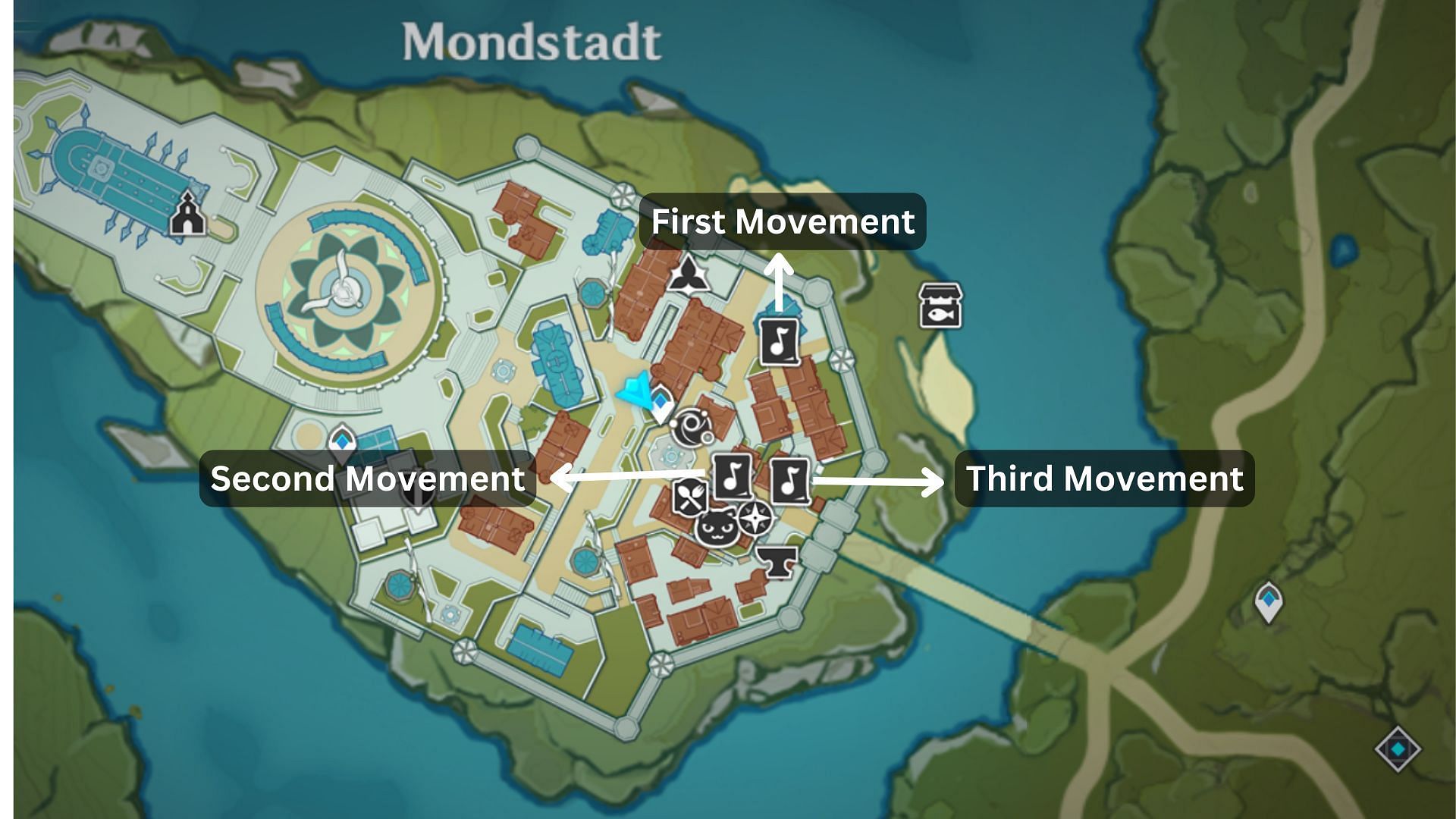 Locations of event NPCs (Image via HoYoverse)