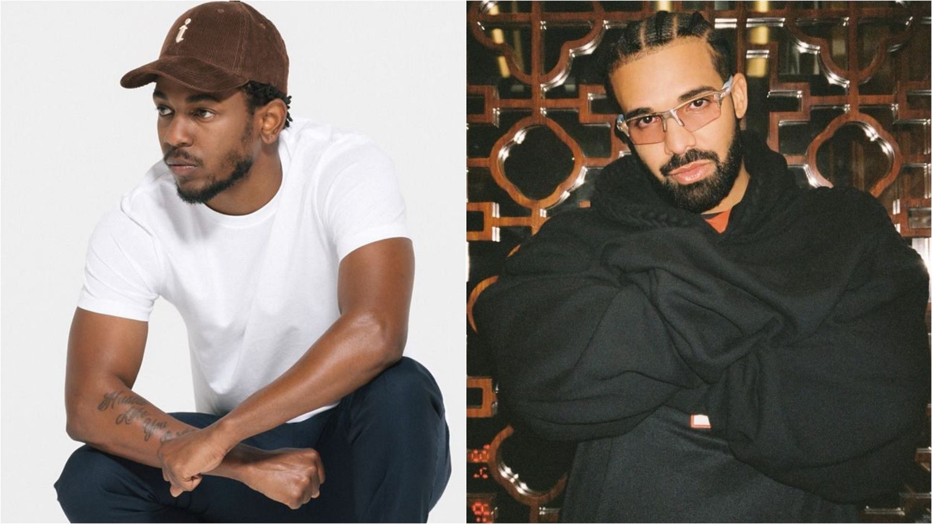 Kendrick Lamar refers to Drake as &quot;crodie&quot; in his diss track &quot;Euphoria&quot;. (Image via Facebook/Kendrick Lamar via Christian San Jose, Instagram/@champagnepapi)