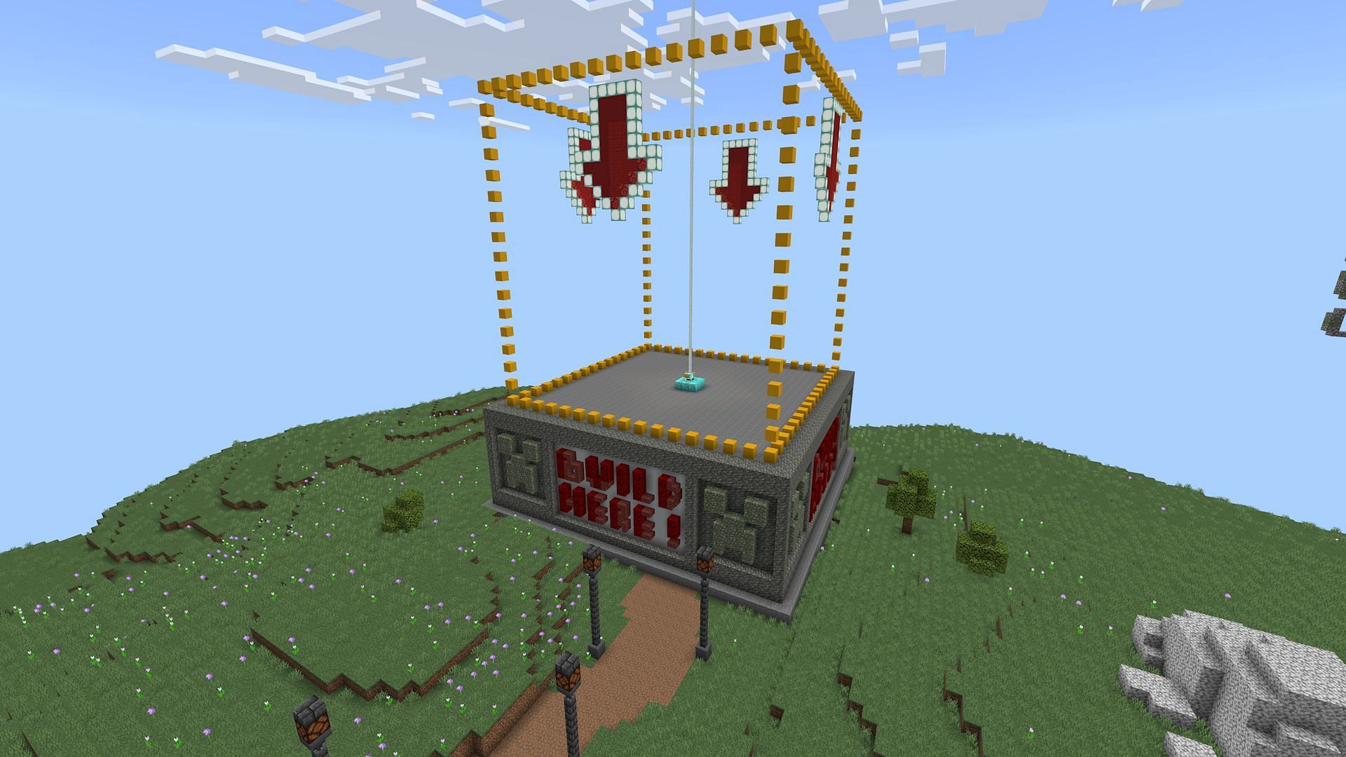 The bounding box for the National Park&#039;s building challenge. (Image via Mojang)