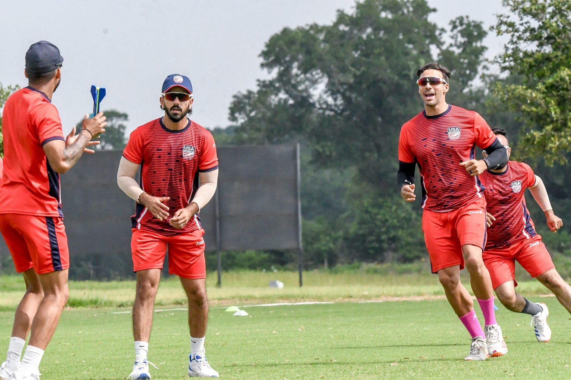 USA players during the practice session (Image Courtesy: X/USA Cricket)