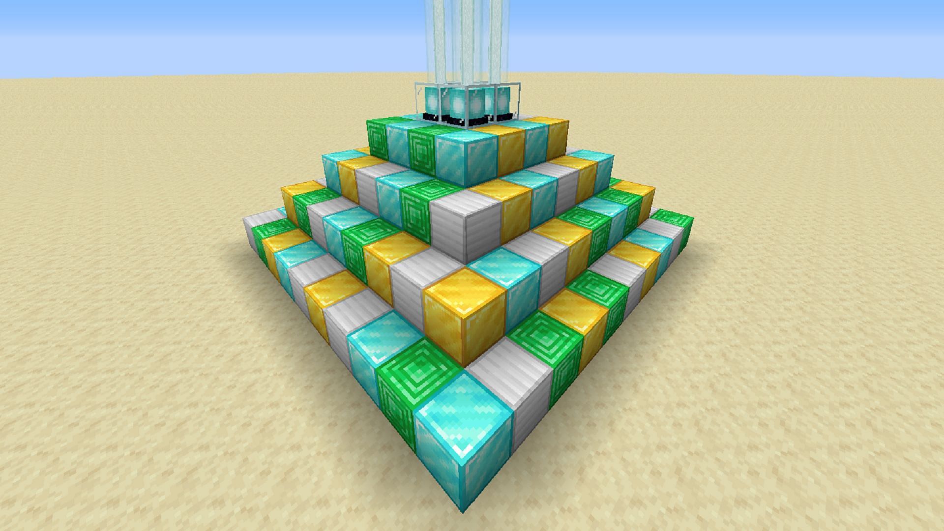 Beacon blocks aren&#039;t cheap to make, but they can make most other tasks trivial (Image via Mojang)