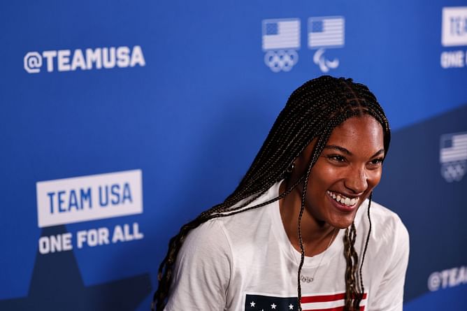 Tara Davis-Woodhall completes unexpected challenge given by NFL player DeKaylin Metcalf