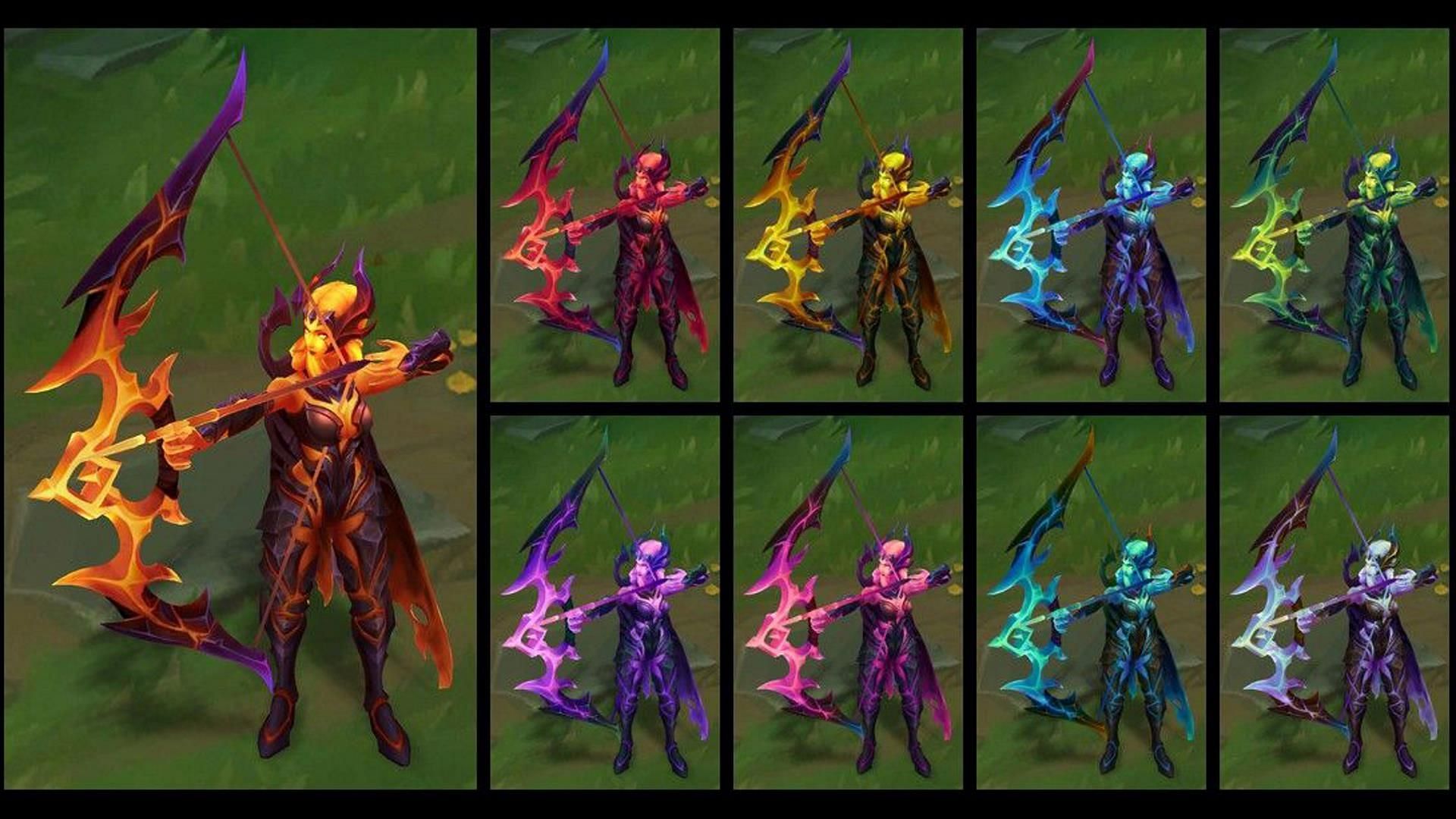 Infernal Ashe chromas (Image via Riot Games)