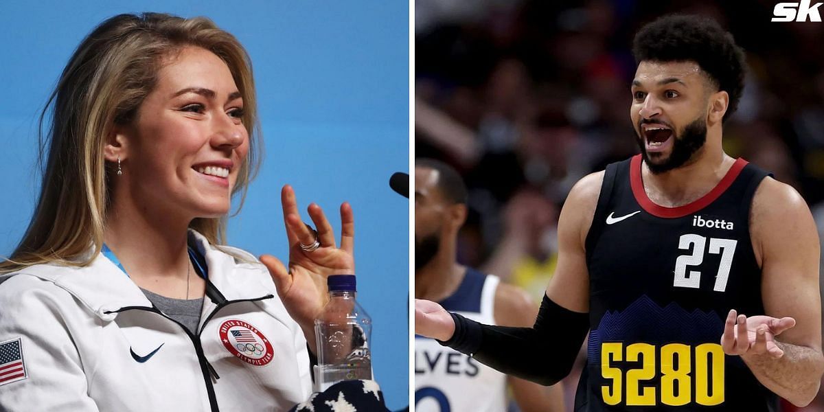 Mikaela Shiffrin reacts to Jamal Murray