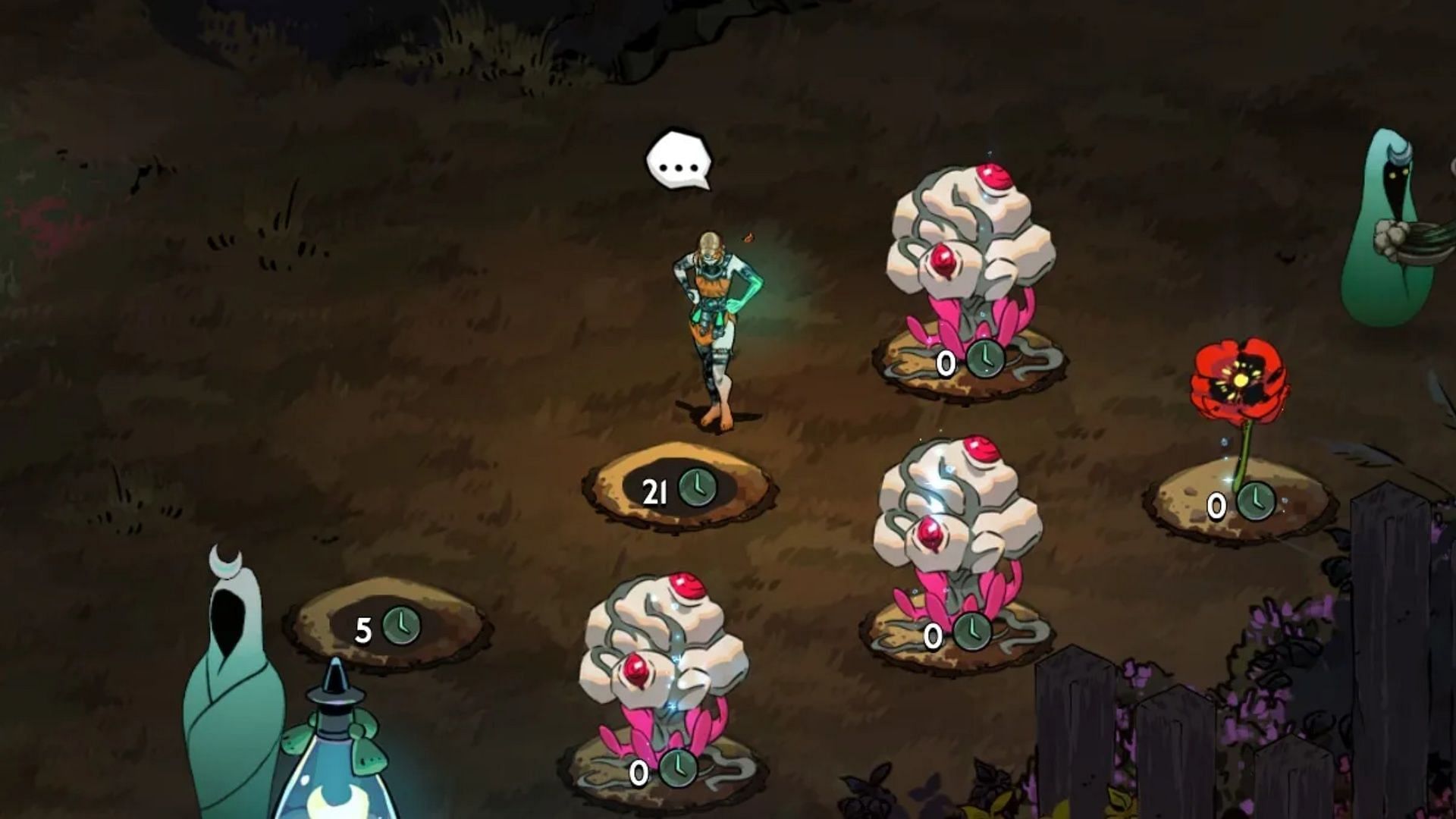 Planted seeds will take some encounters to farm (Image via Supergiant Games)
