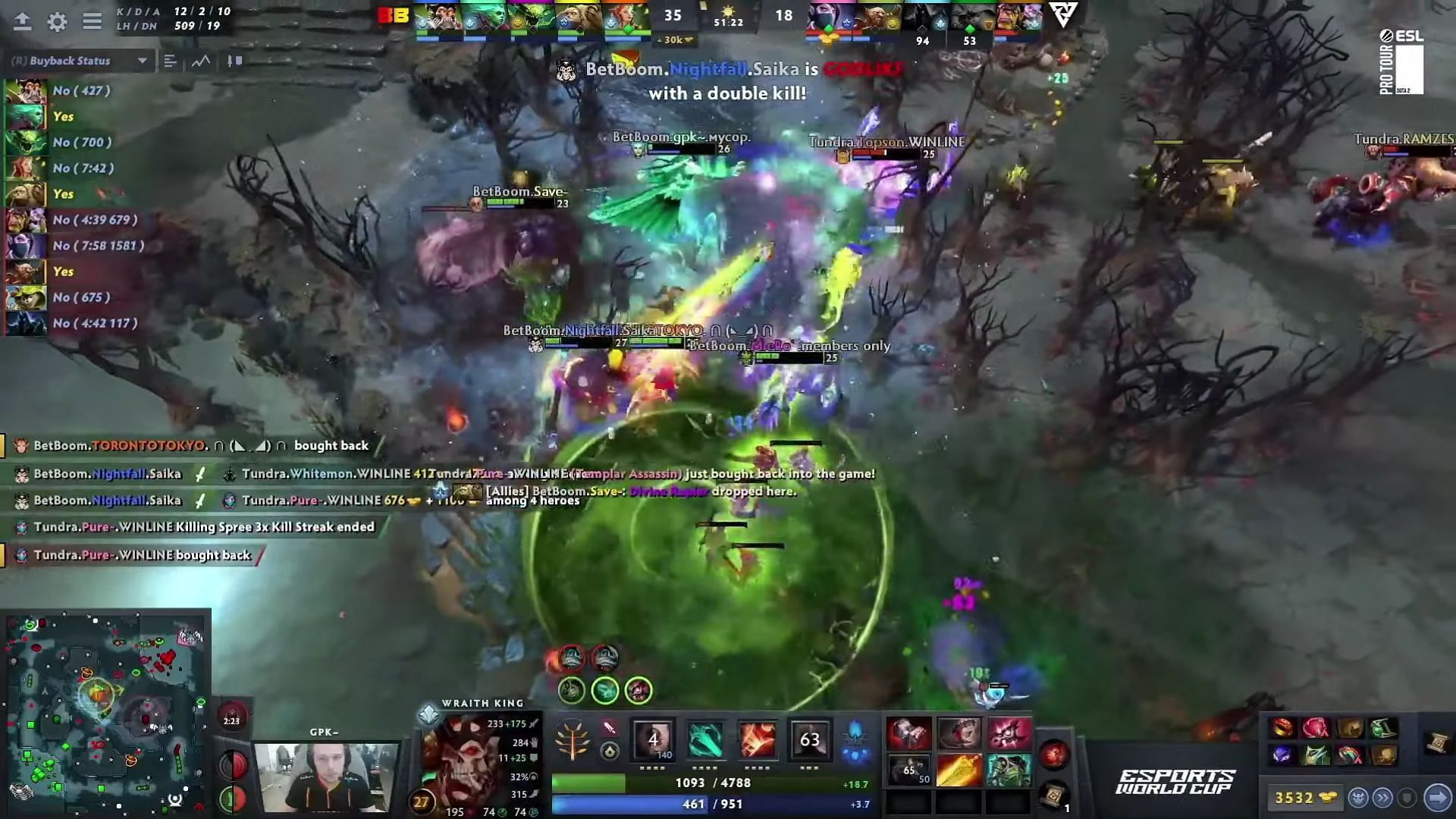 This last teamfight sealed the deal for Tundra (Image via ESL One Dota 2/YT)