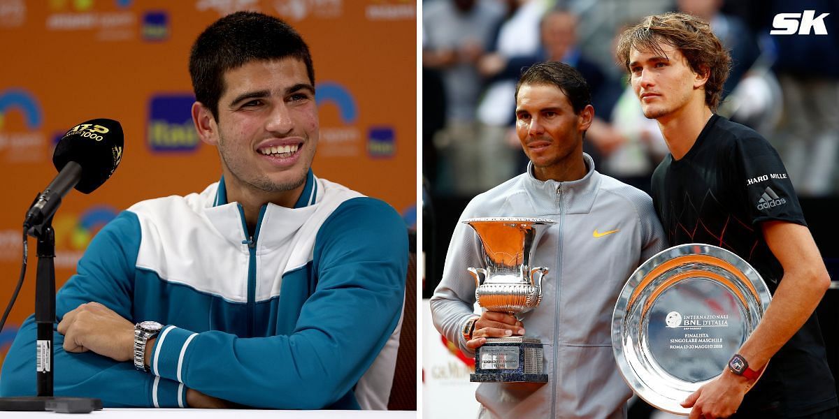 Carlos Alcaraz(L), Rafael Nadal and Alexander Zverev (Source: GETTY)