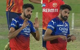 [Watch] Mohammed Siraj's special 'I am there' gesture celebration after taking final wicket to win game for RCB against PBKS in IPL 2024
