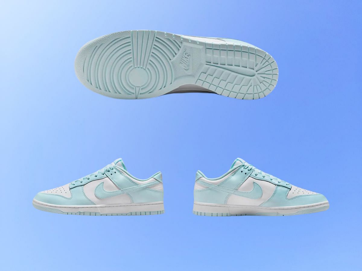 Another look at the Nike Dunk Low Glacial Blue shoe (Image via Nike)