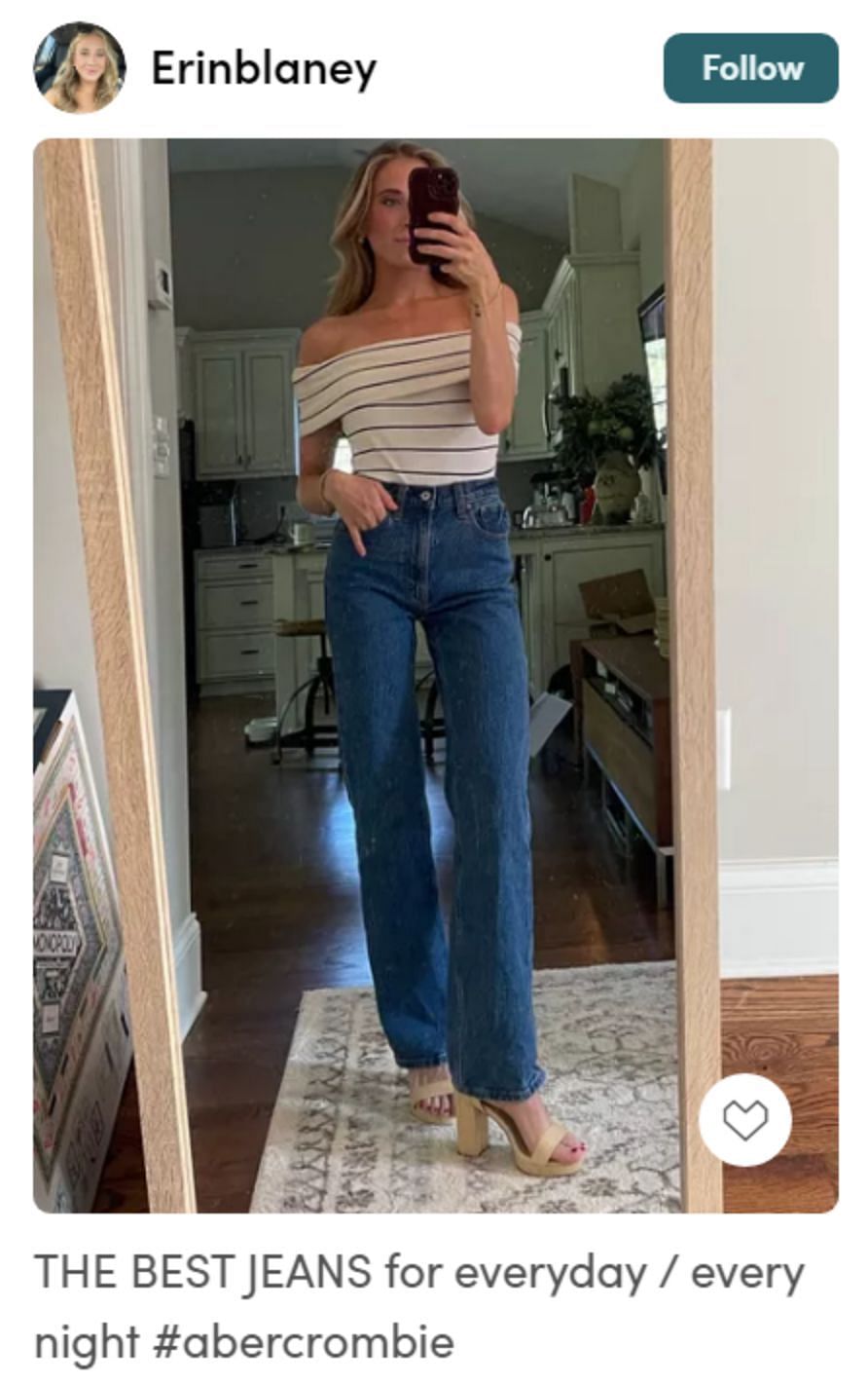 Erin Blaney&#039;s LTK post in high-rise jeans