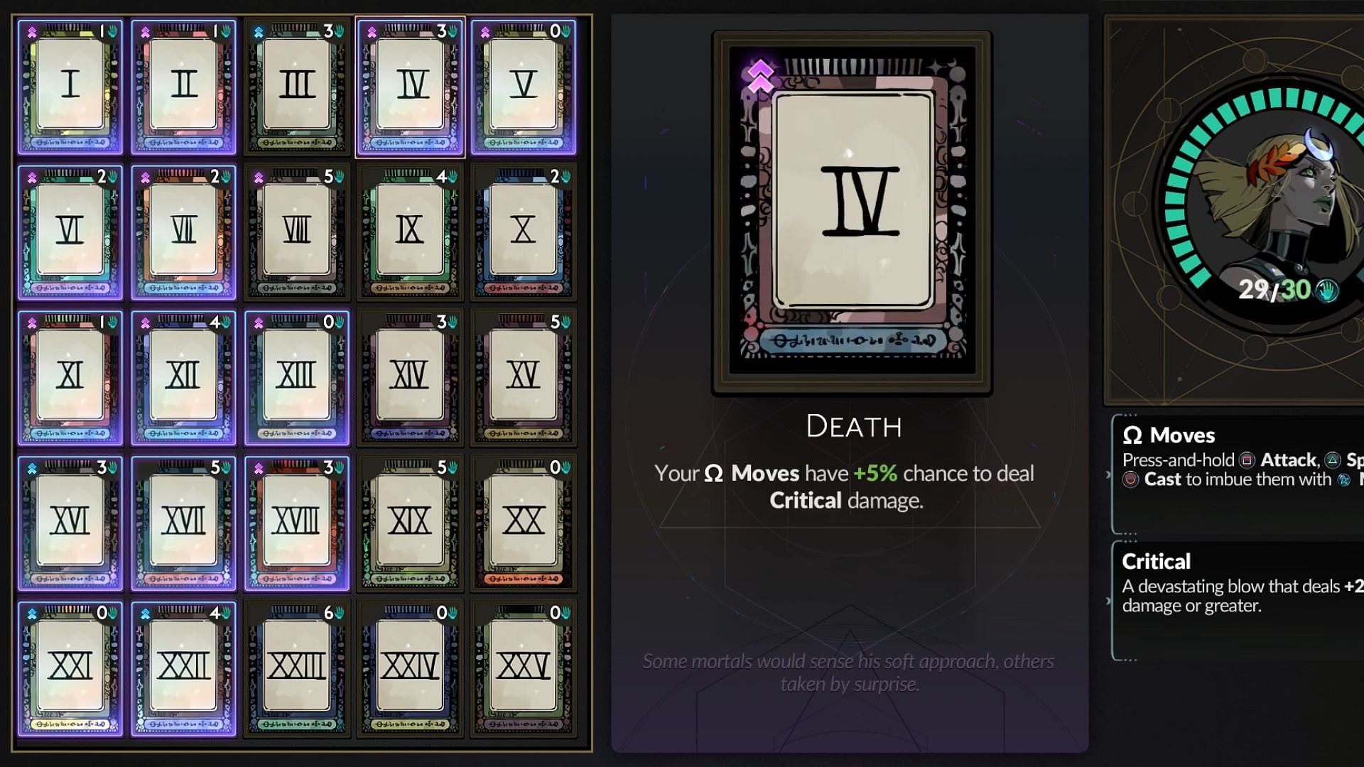 All Arcana Cards in Hades 2 (Image via YouTube @Zelendes || Supergiant Games)