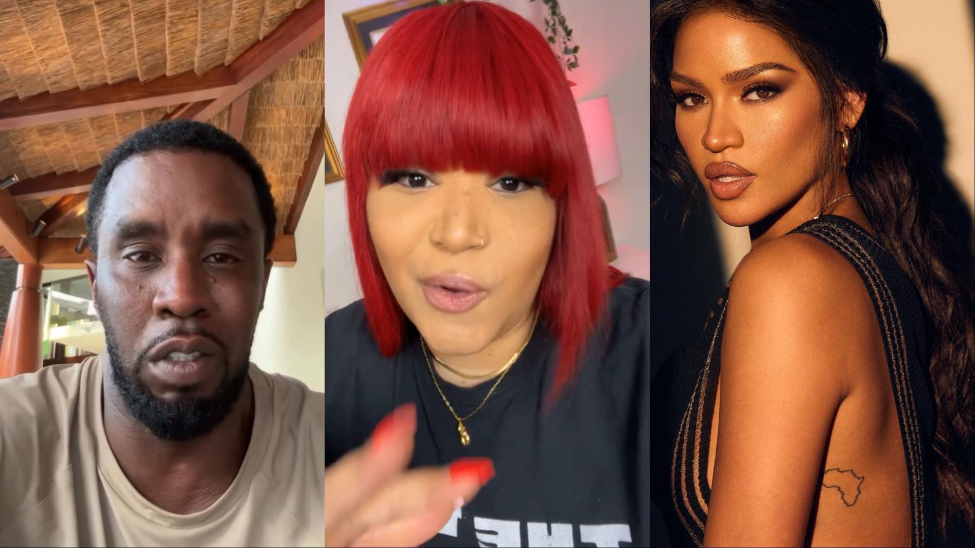 Tiffany Red addresses silence over Diddy- Cassie Ventura surveillance footage incident (Image via diddy, iamtiffanyred and cassie/Instagram)