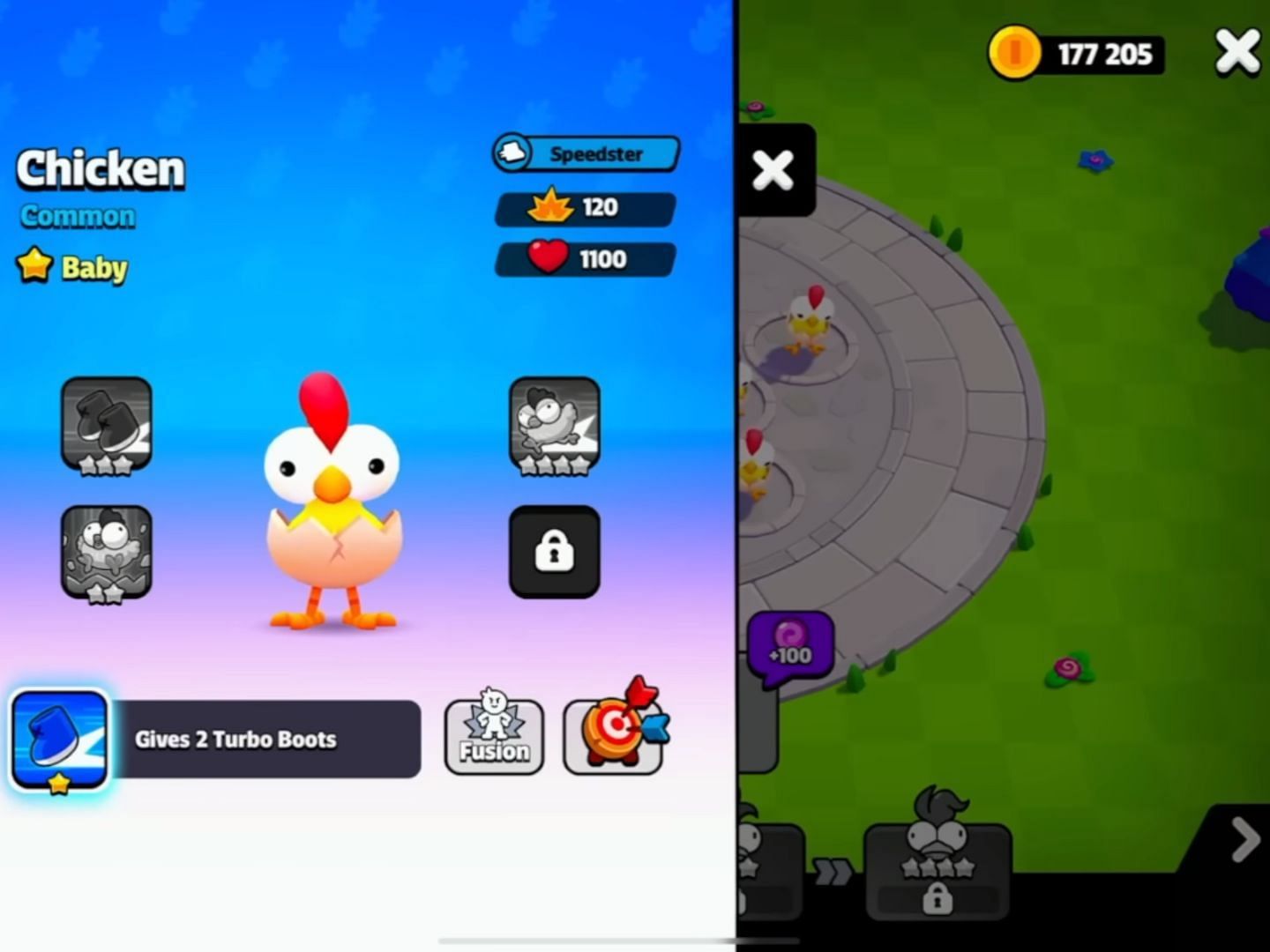 Chicken Baby form stat change (Image via Supercell)