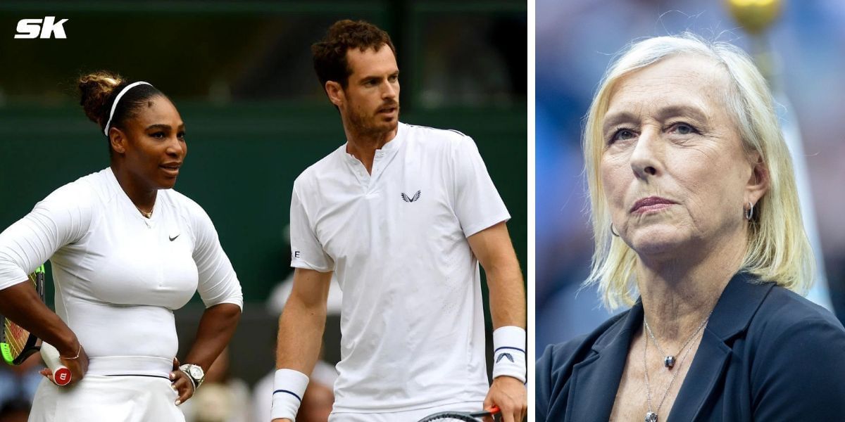 (Left to Right) Serena Williams, Andy Murray, Martina Navratilova 