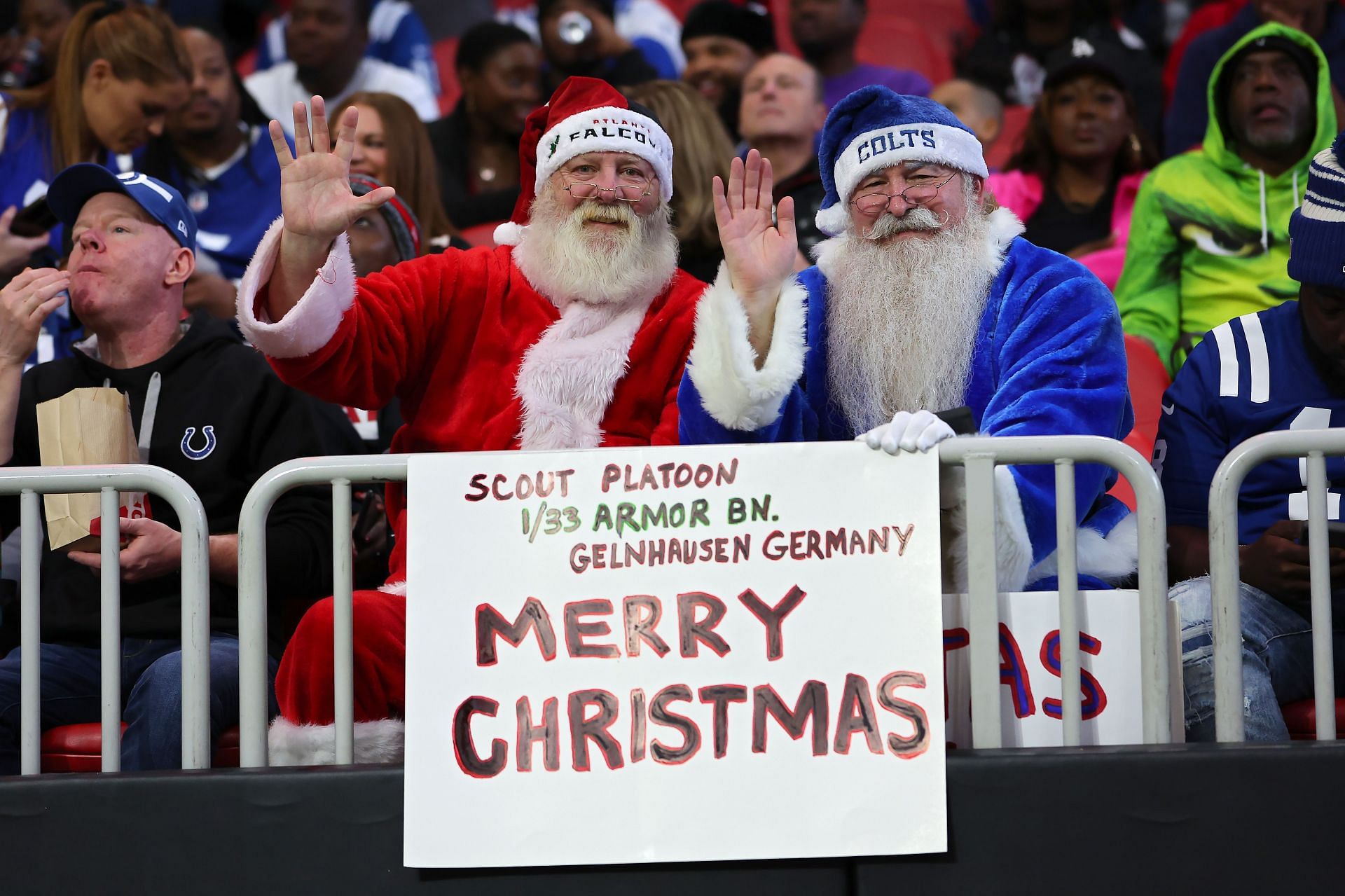 NFL fans on Christmas during Indianapolis Colts vs. Atlanta Falcons