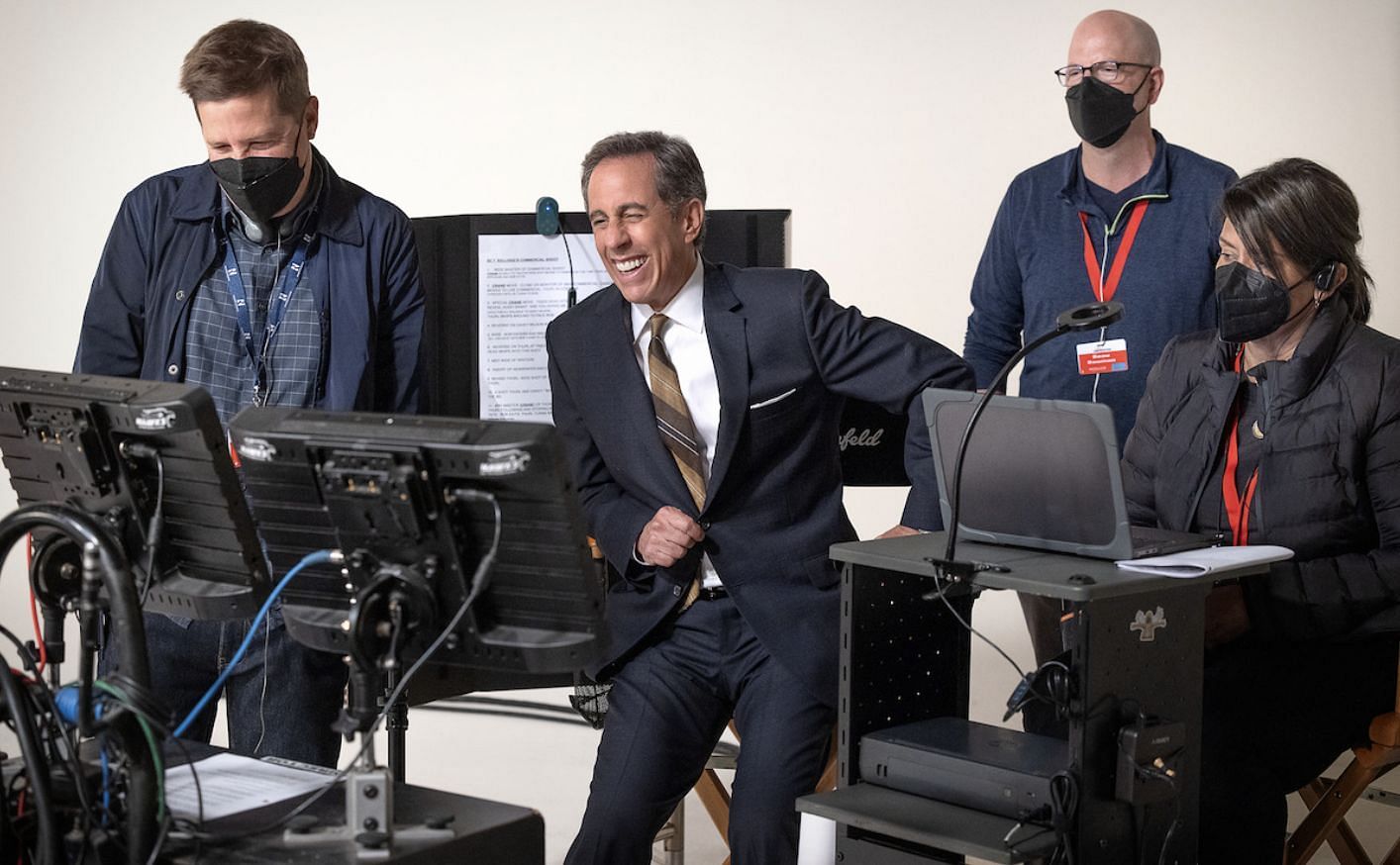 Jerry Seinfeld filming Unfrosted (Image via netflix.com/tudum)