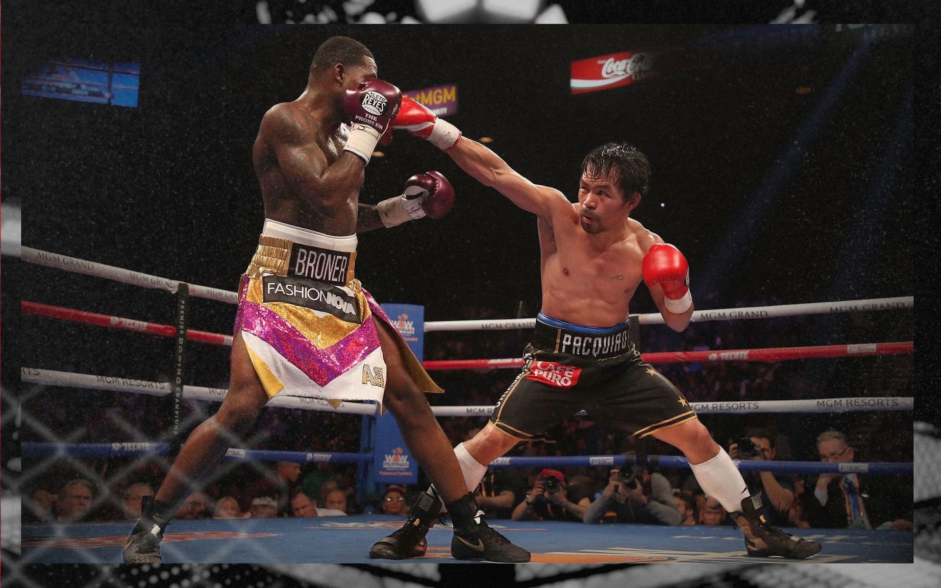Manny Pacquiao in an impressive southpaw stance during his fight against Adrien Broner. [Image courtesy: Getty]