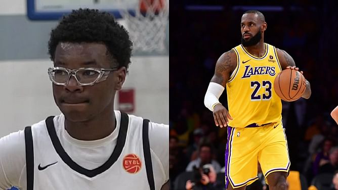 WATCH: Bryce James' dad LeBron casually showcases shooting skills at EYBL game at halftime