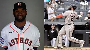 WATCH: Astros star Yordan Alvarez has hilarious reaction to teammate Jon Singleton’s monster home run against Yankees