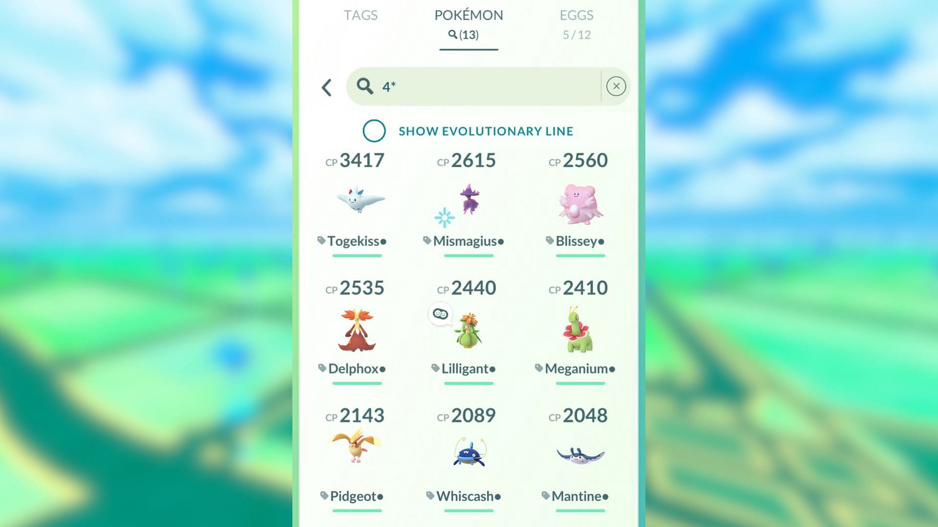 You can sort your Pokemon caught easily by their IV stat (Image via The Pokemon Company)