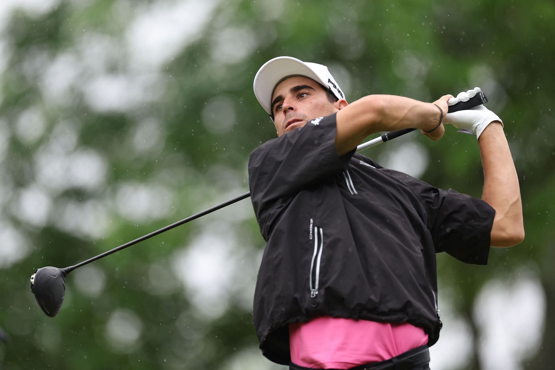 Joaquin Niemann drives during the 2024 PGA Championship, Round Two