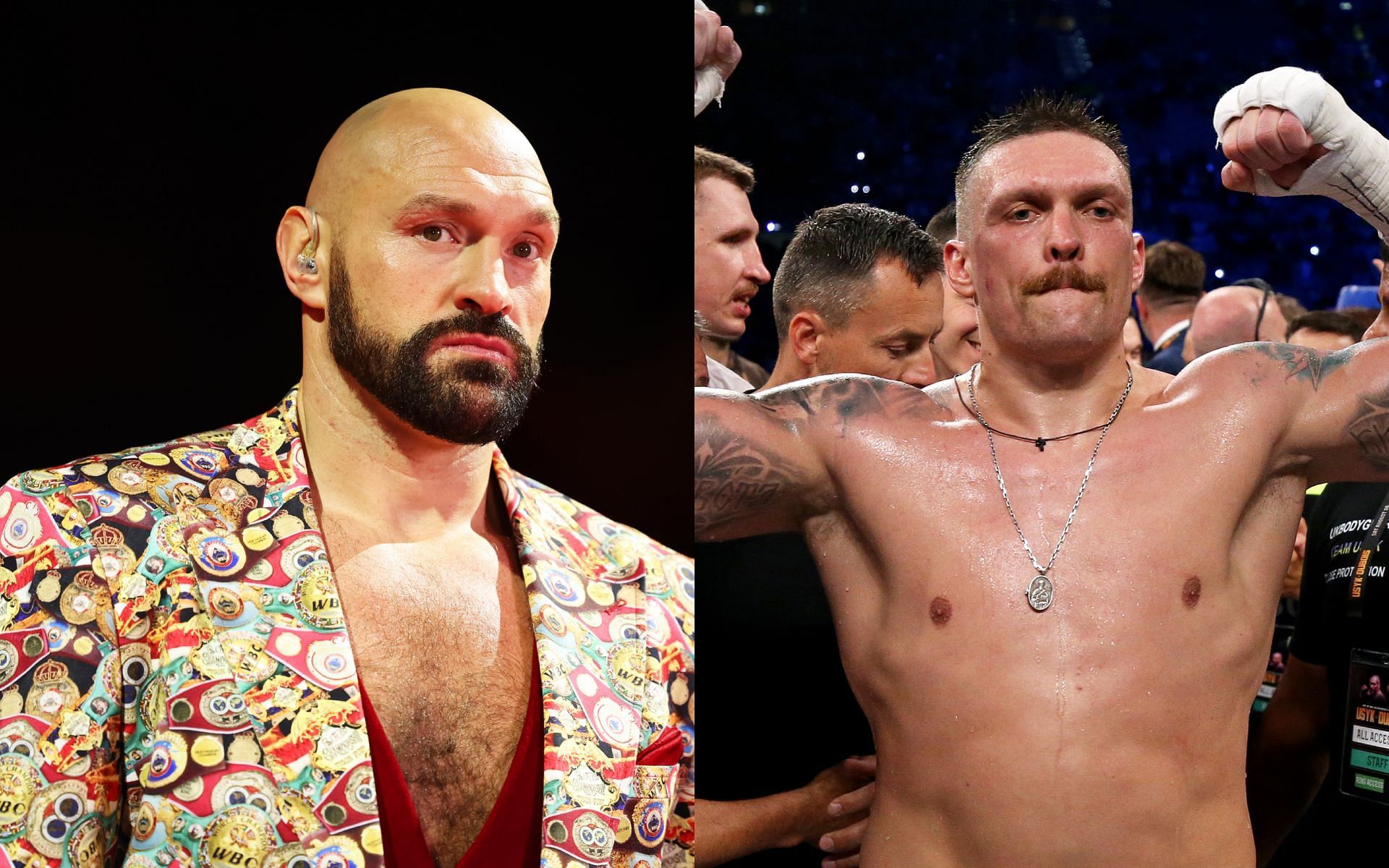 Tyson Fury (left) and Oleksandr Usyk (right) urged to advocate for human rights [Image via: Getty Image] 